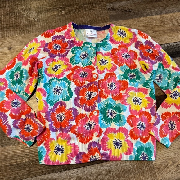 Hanna Andersson Other - Hanna Andersson Bright Floral Cardigan Girls 140